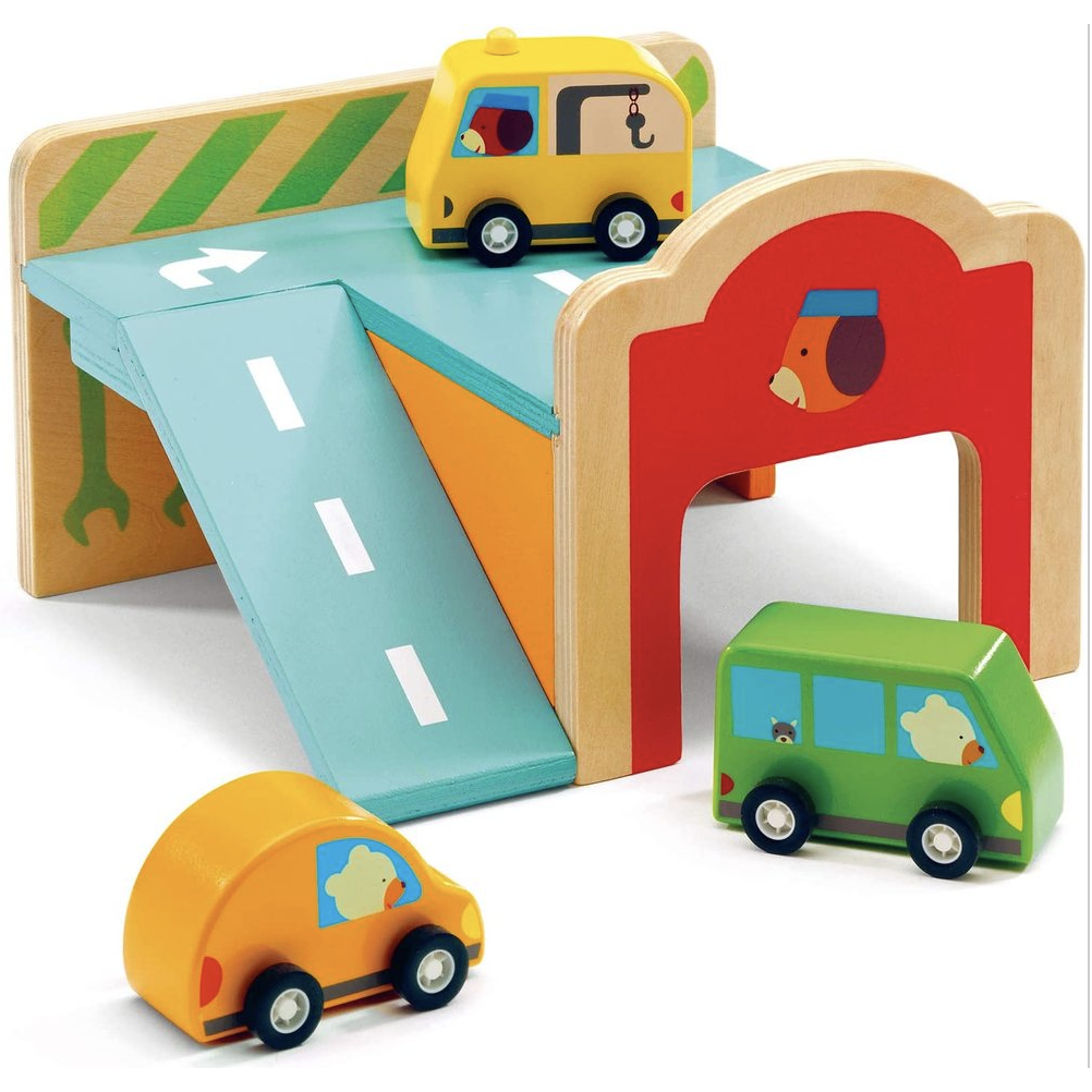 DJECO Early Learning MiniGarage Wooden Set-DJECO-Little Giant Kidz