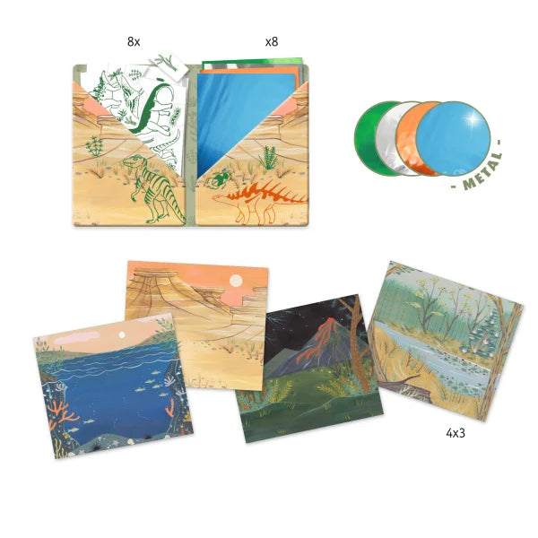 DJECO Le Grand Artist Metallic Artist Patch Transfer Activity Kit - Dinosaurs-DJECO-Little Giant Kidz