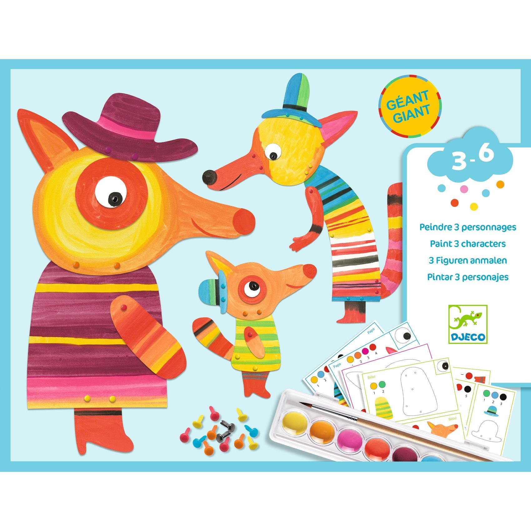 DJECO Le Petit Artist The Fox Family Painting Kit-DJECO-Little Giant Kidz