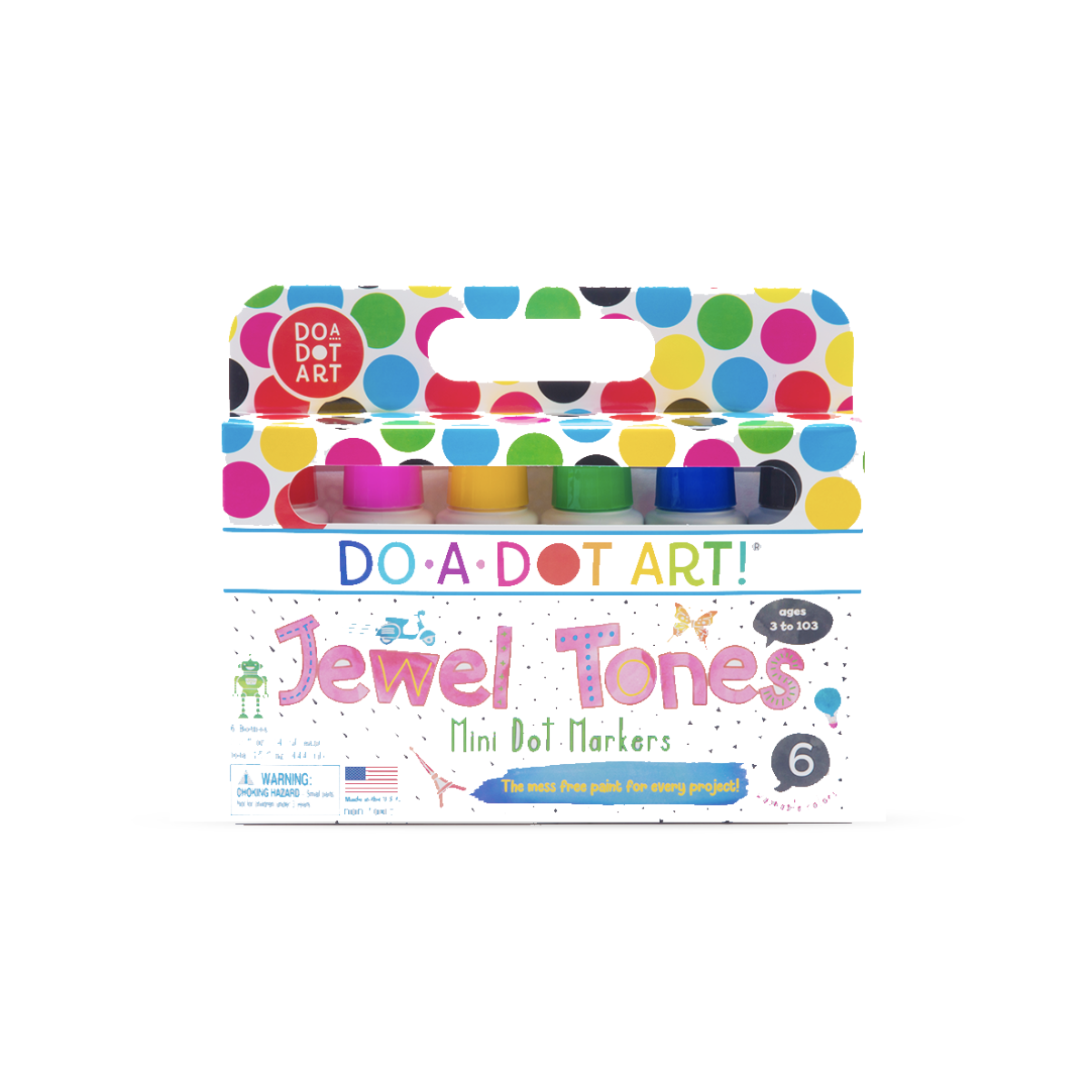 Do-A-Dot Art Washable Mini Dot Markers - Jewel Tones - 6 Count-Do-A-Dot Art-Little Giant Kidz