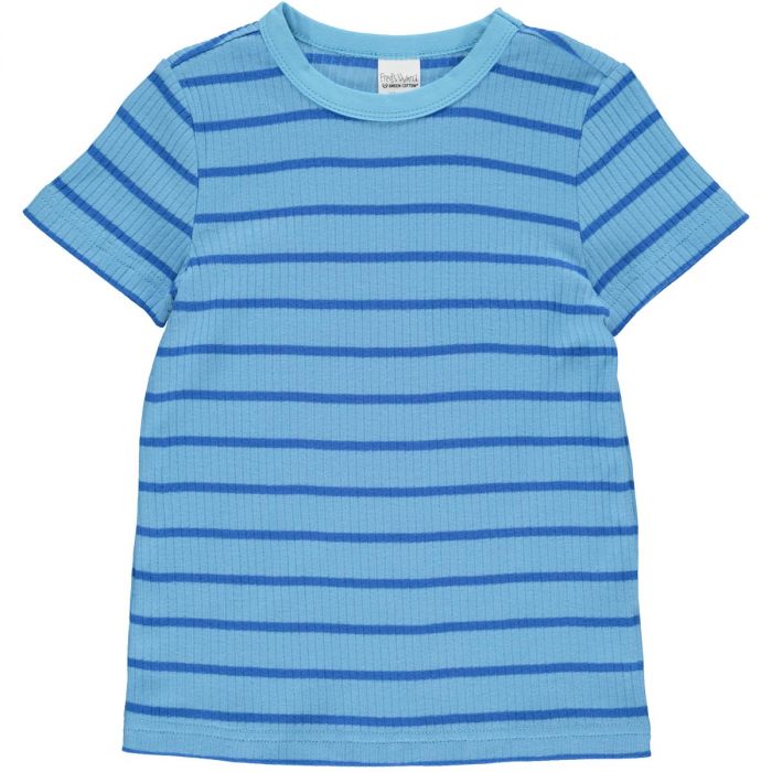 Fred's World Alfa Stripe Shirt - Bunny Blue-Fred's World-Little Giant Kidz