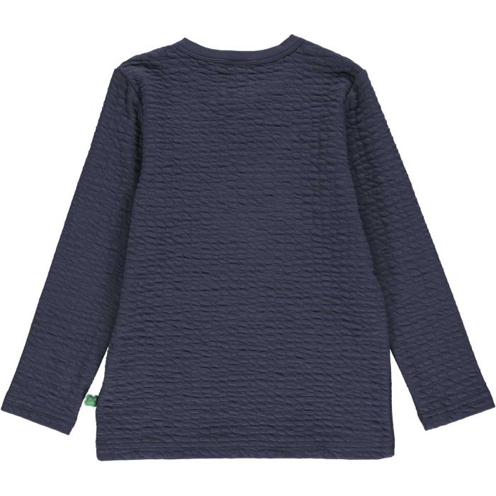 Fred's World Night Blue Organic Cotton Jacquard Long Sleeve Top-Fred's World-Little Giant Kidz