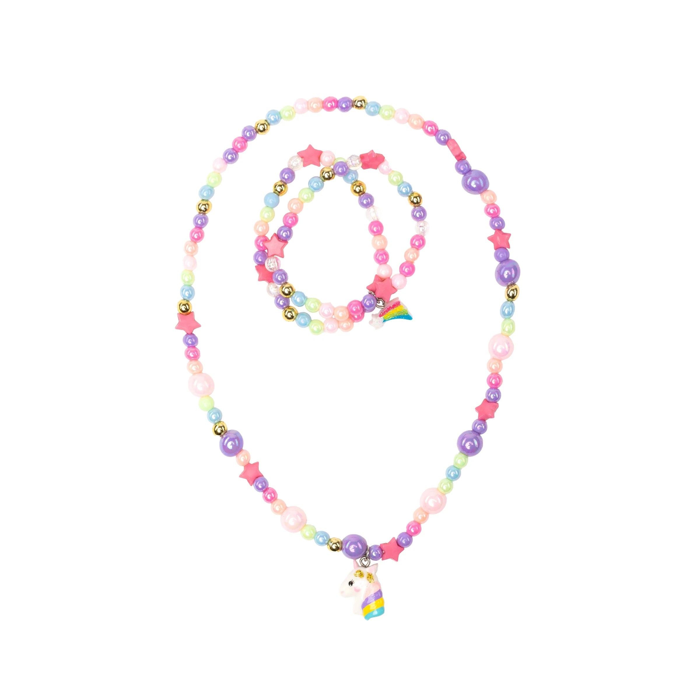 Great Pretenders Cheerful Starry Unicorn Necklace & Bracelet Set-Great Pretenders-Little Giant Kidz
