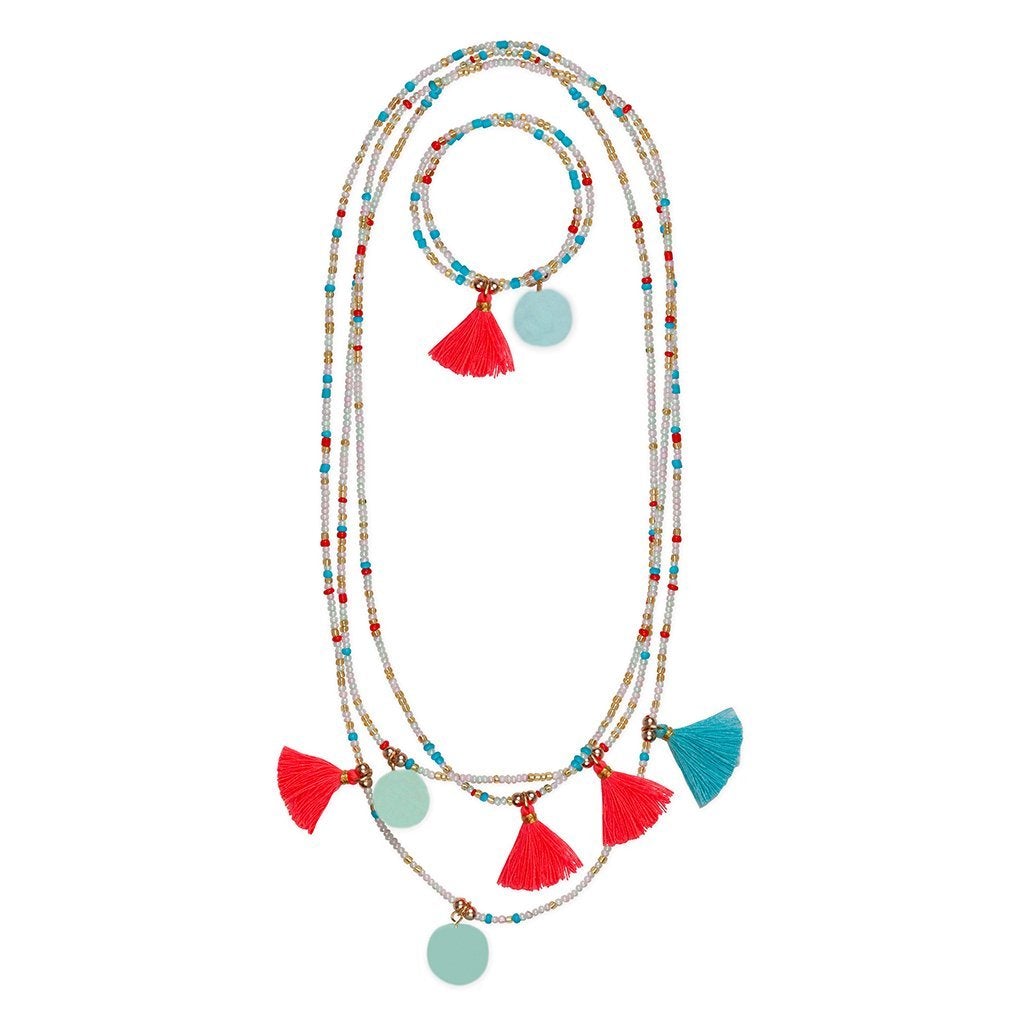 Great Pretenders Fantastic Tassel Necklace & Bracelet Set-Great Pretenders-Little Giant Kidz