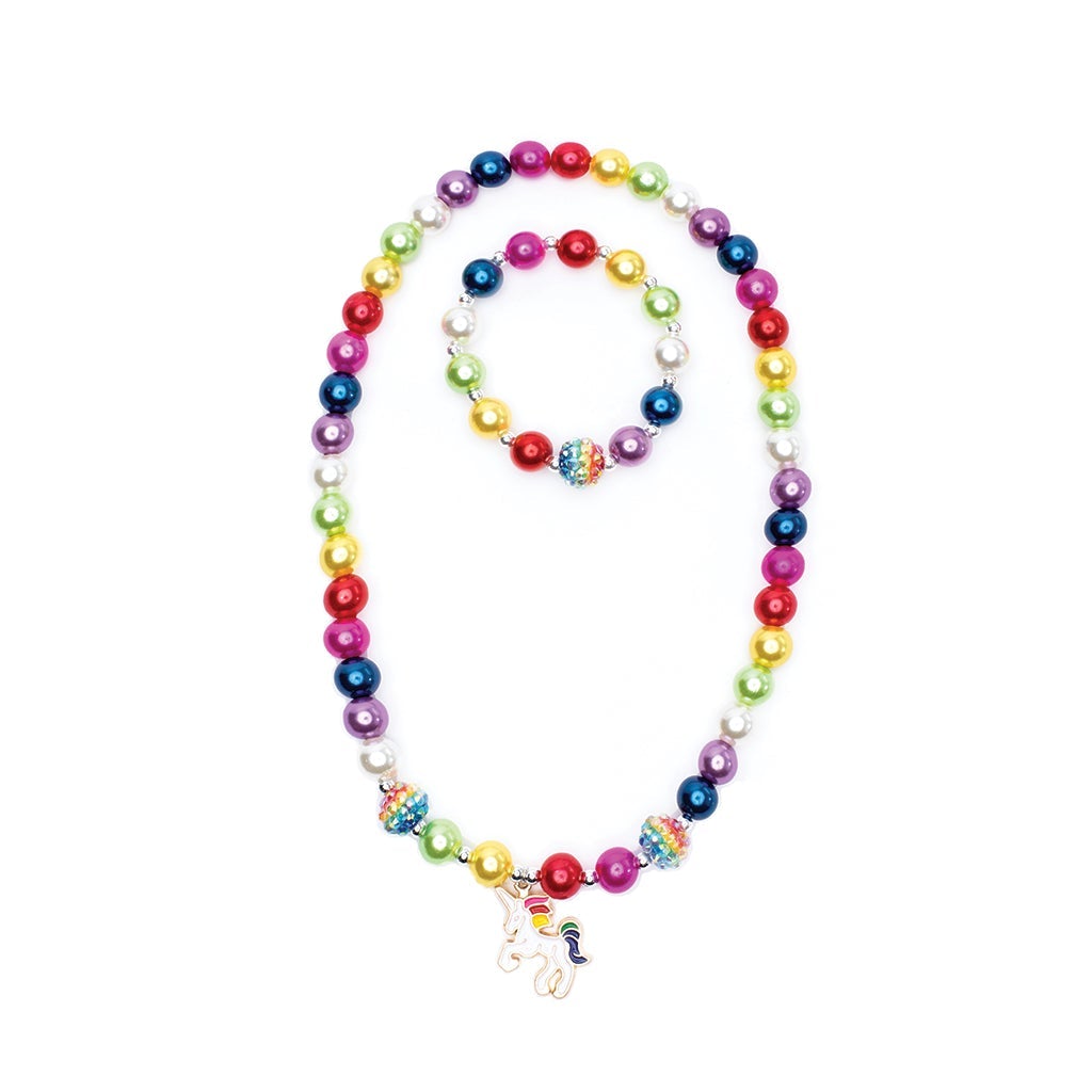 Great Pretenders Gumball Rainbow Necklace & Bracelet Set-Great Pretenders-Little Giant Kidz