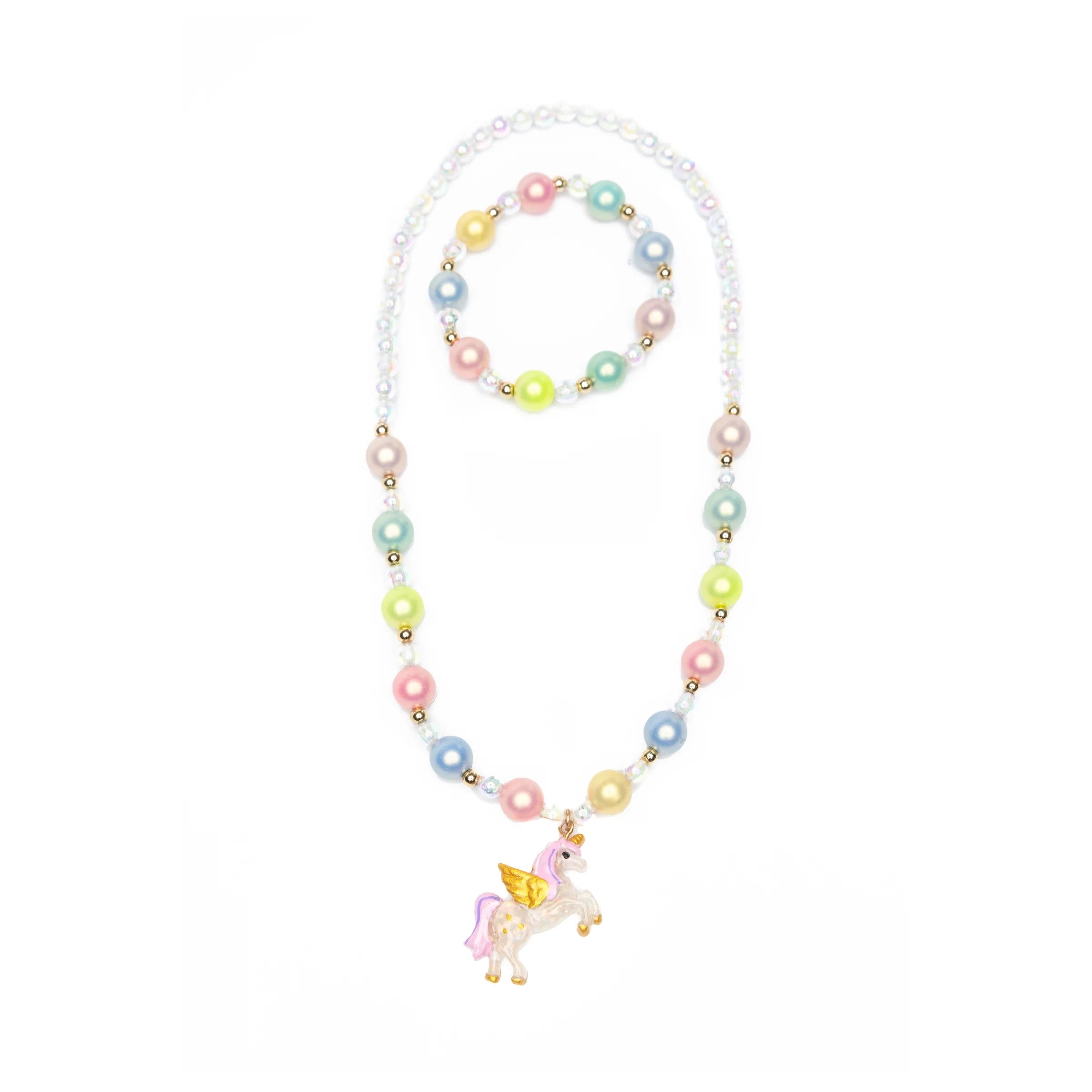 Great Pretenders Happy-Go-Unicorn Necklace & Bracelet Set-Great Pretenders-Little Giant Kidz