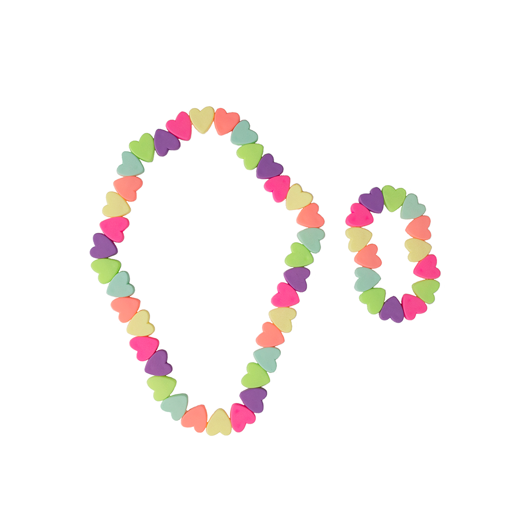 Great Pretenders Sweet Tart Heart Necklace & Bracelet Set-Great Pretenders-Little Giant Kidz