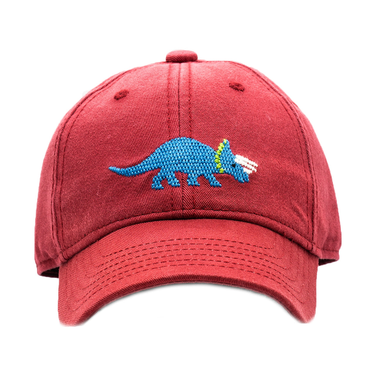 Harding Lane Kids Triceratops Cotton Canvas Baseball Hat - Weathered Red-Harding Lane-Little Giant Kidz