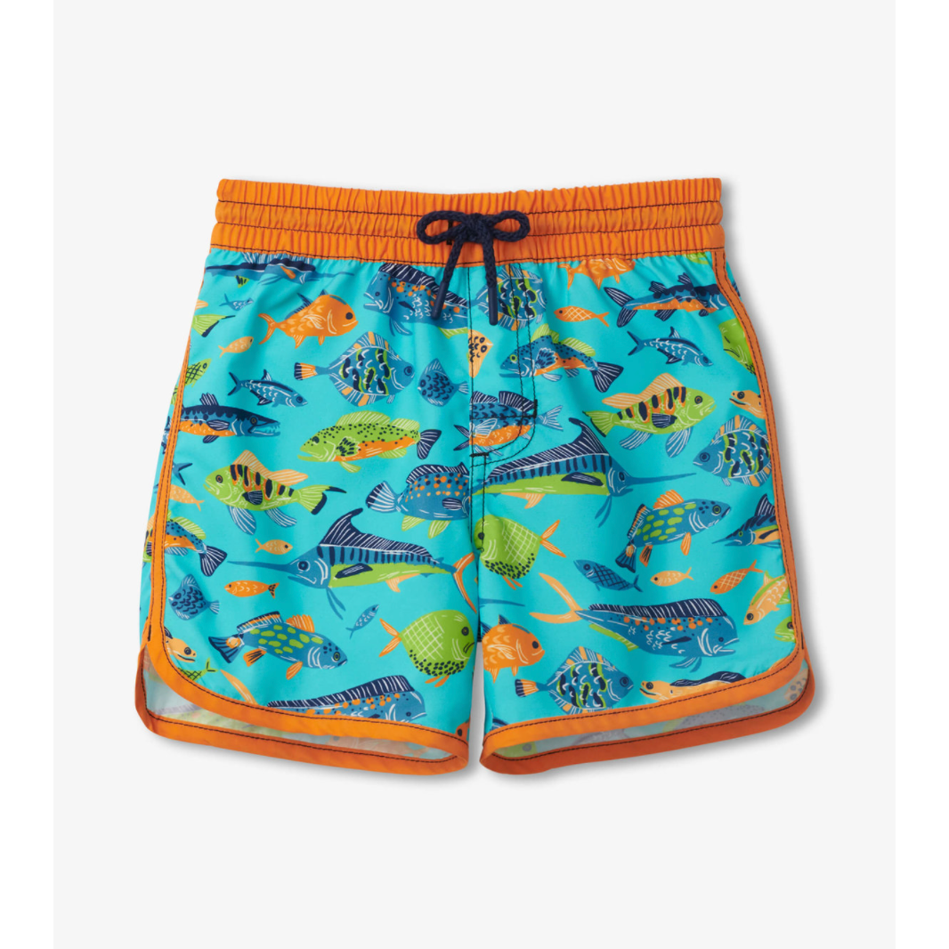 Hatley Ocean Life Swim Shorts - Blue Curacao-HATLEY-Little Giant Kidz