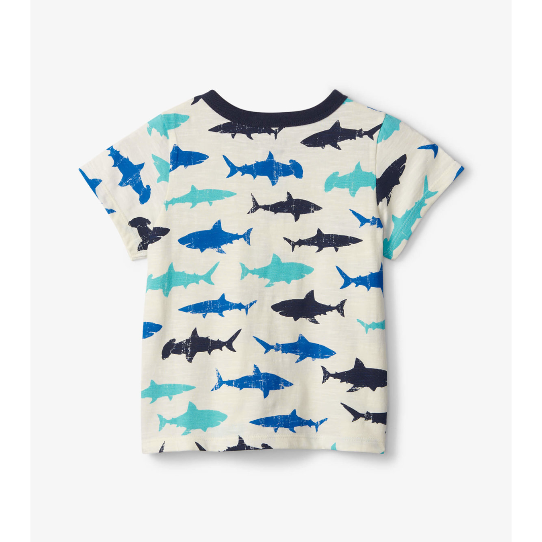 Hatley Sea Sharks Henley Tee - Sea Salt-HATLEY-Little Giant Kidz