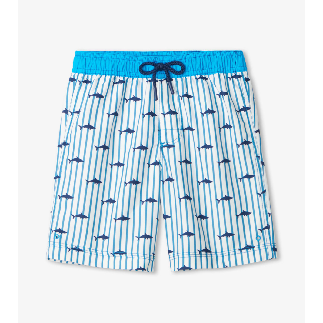 Hatley Silhouette Sharks Board Shorts - White-HATLEY-Little Giant Kidz