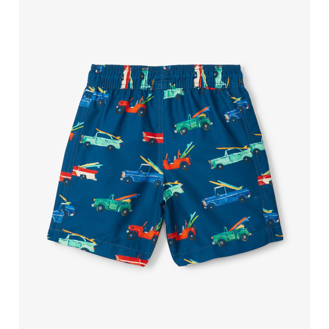 Hatley Surf Cars Swim Trunks - Moroccan Blue-HATLEY-Little Giant Kidz