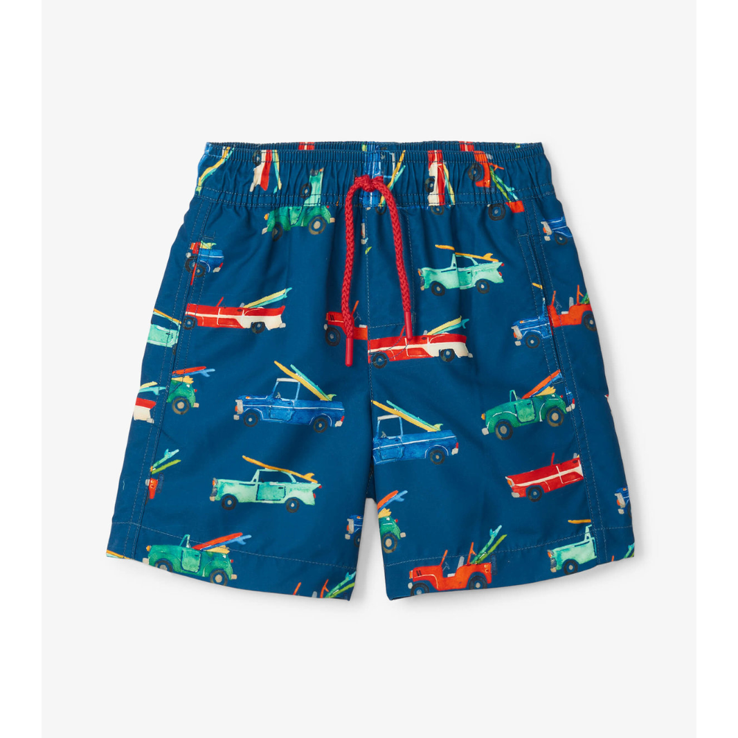 Hatley Surf Cars Swim Trunks - Moroccan Blue-HATLEY-Little Giant Kidz