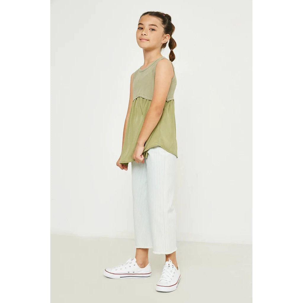 Hayden Girls Contrast Peplum Tank-HAYDEN GIRLS-Little Giant Kidz