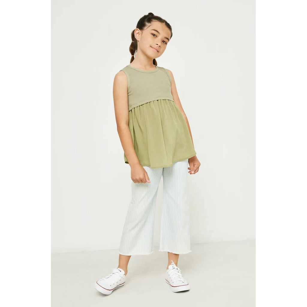 Hayden Girls Contrast Peplum Tank-HAYDEN GIRLS-Little Giant Kidz