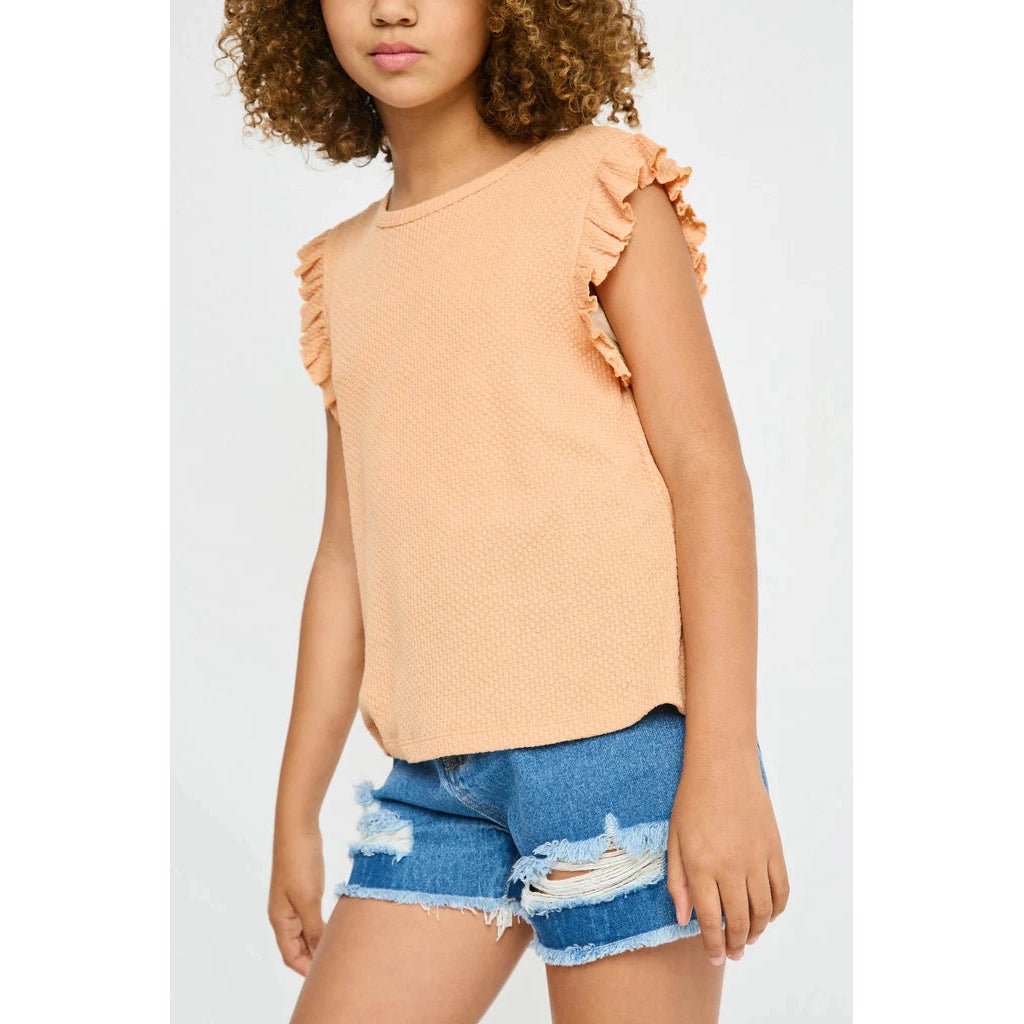 Hayden Girls Textured Knit Tank Top-HAYDEN GIRLS-Little Giant Kidz