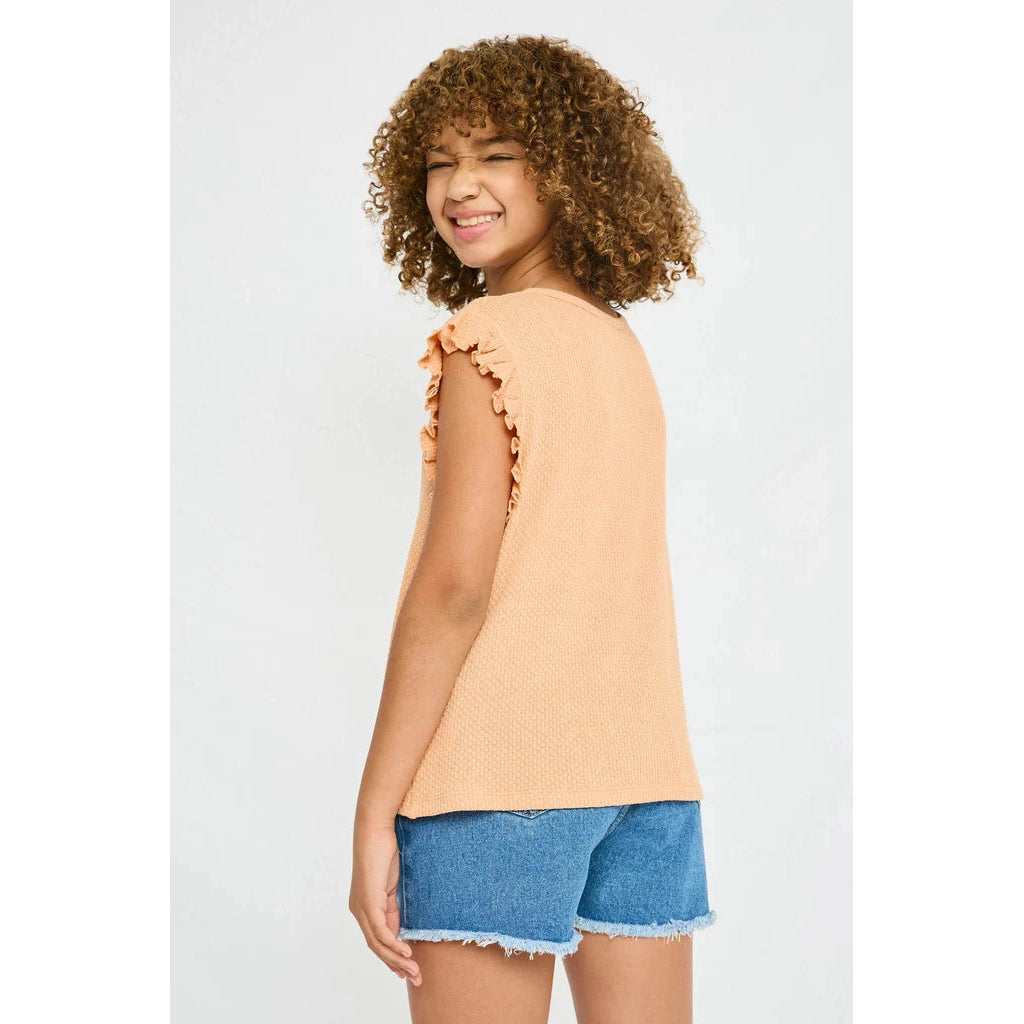 Hayden Girls Textured Knit Tank Top-HAYDEN GIRLS-Little Giant Kidz