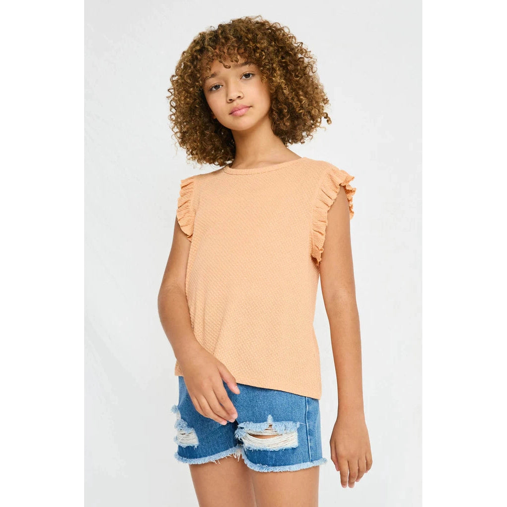 Hayden Girls Textured Knit Tank Top-HAYDEN GIRLS-Little Giant Kidz