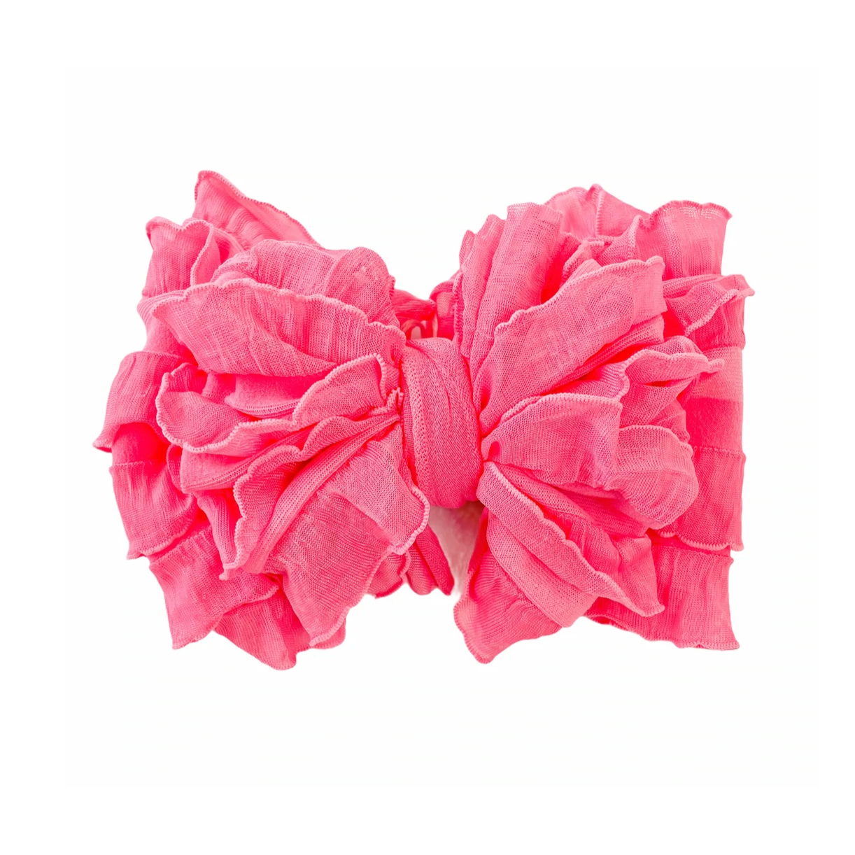 In Awe Couture Candy Pink Ruffled Headband-IN AWE COUTURE-Little Giant Kidz