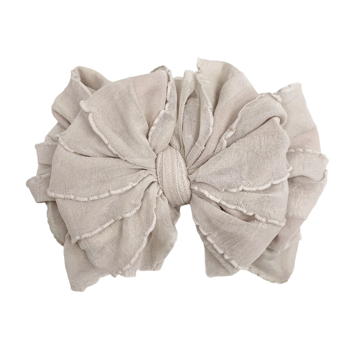 In Awe Couture Champagne Ruffle Headband-IN AWE COUTURE-Little Giant Kidz