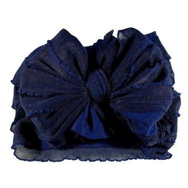 In Awe Couture Navy Ruffle Headband-IN AWE COUTURE-Little Giant Kidz