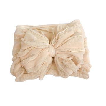 In Awe Couture Ruffle Headband - Sugar Cookie-IN AWE COUTURE-Little Giant Kidz