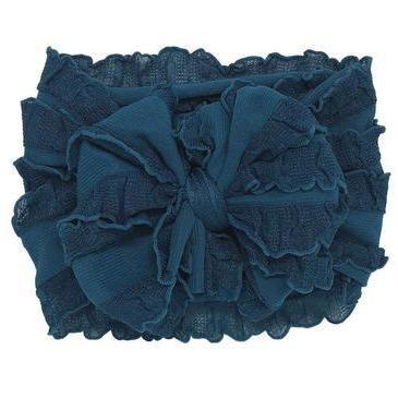 In Awe Couture Teal Ruffle Headband-IN AWE COUTURE-Little Giant Kidz