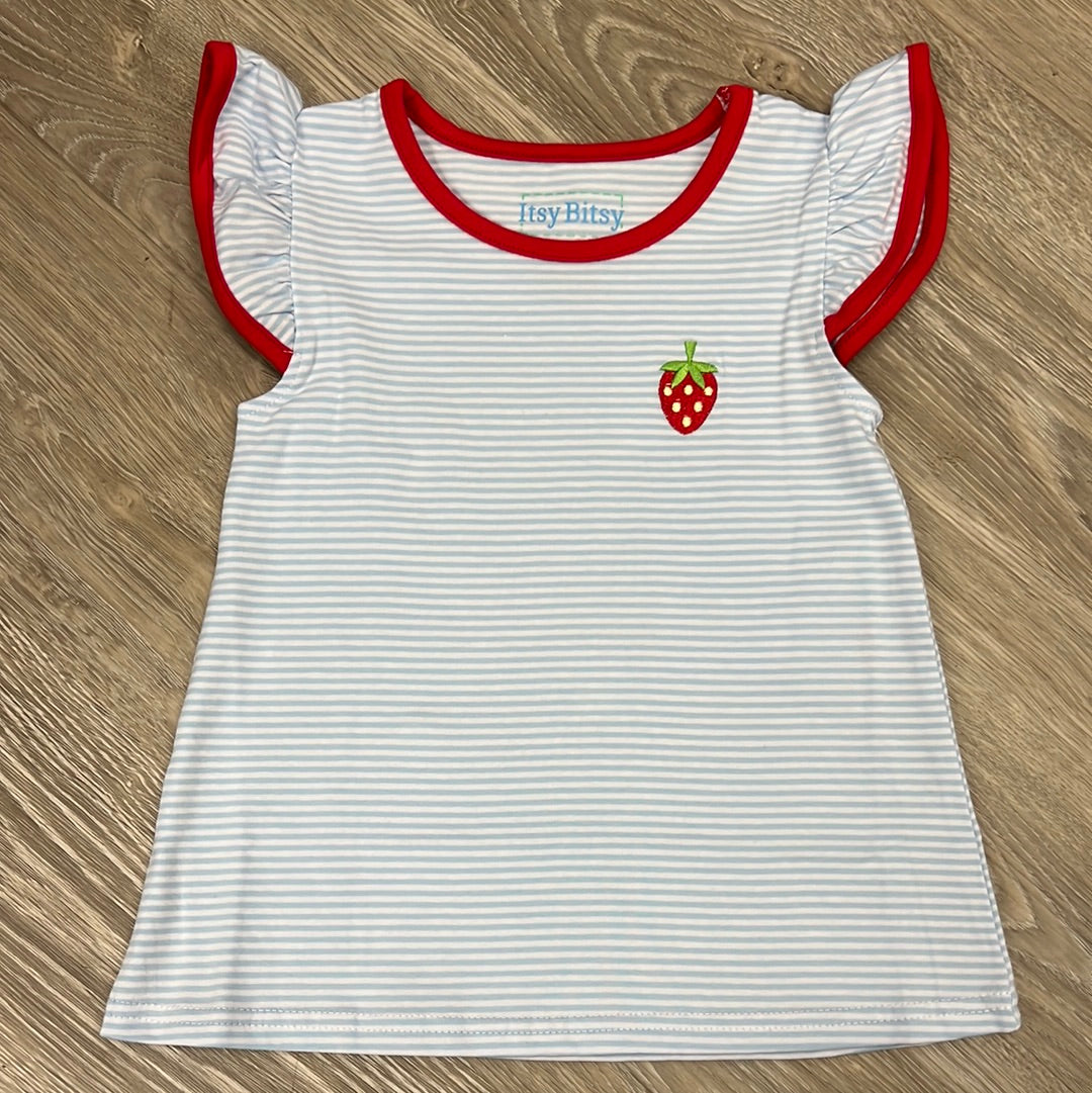 Itsy Bitsy Strawberry Flutter Shirt-Itsy Bitsy-Little Giant Kidz