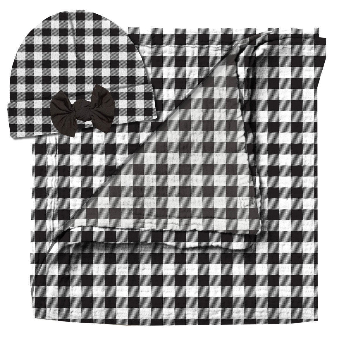 Jane Marie Baby Well Plaid Swaddle & Beanie Set-JANE MARIE-Little Giant Kidz
