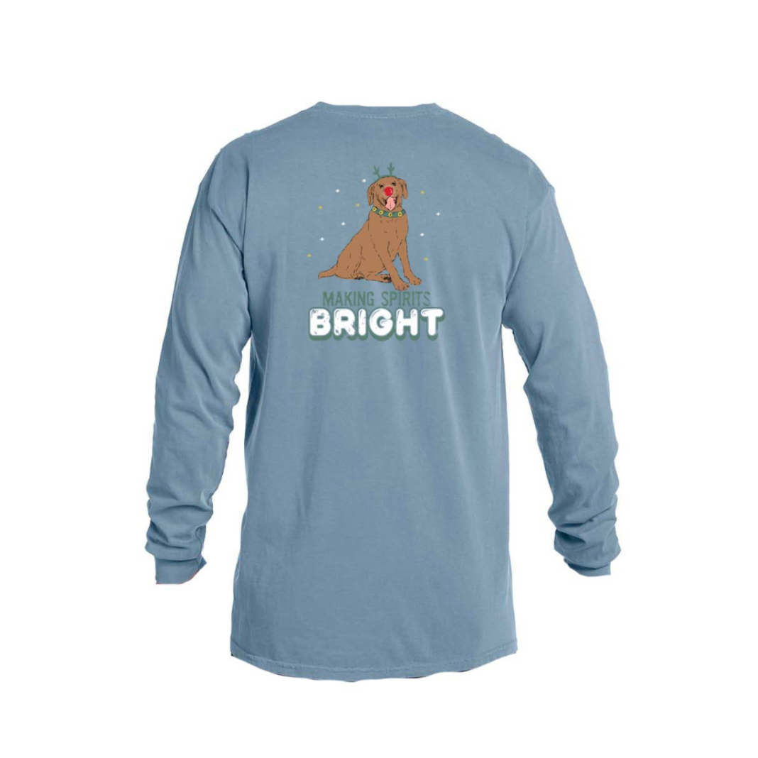 Jane Marie Kids Making Spirits Bright Lab Long Sleeve T-Shirt - Ice Blue-JANE MARIE-Little Giant Kidz