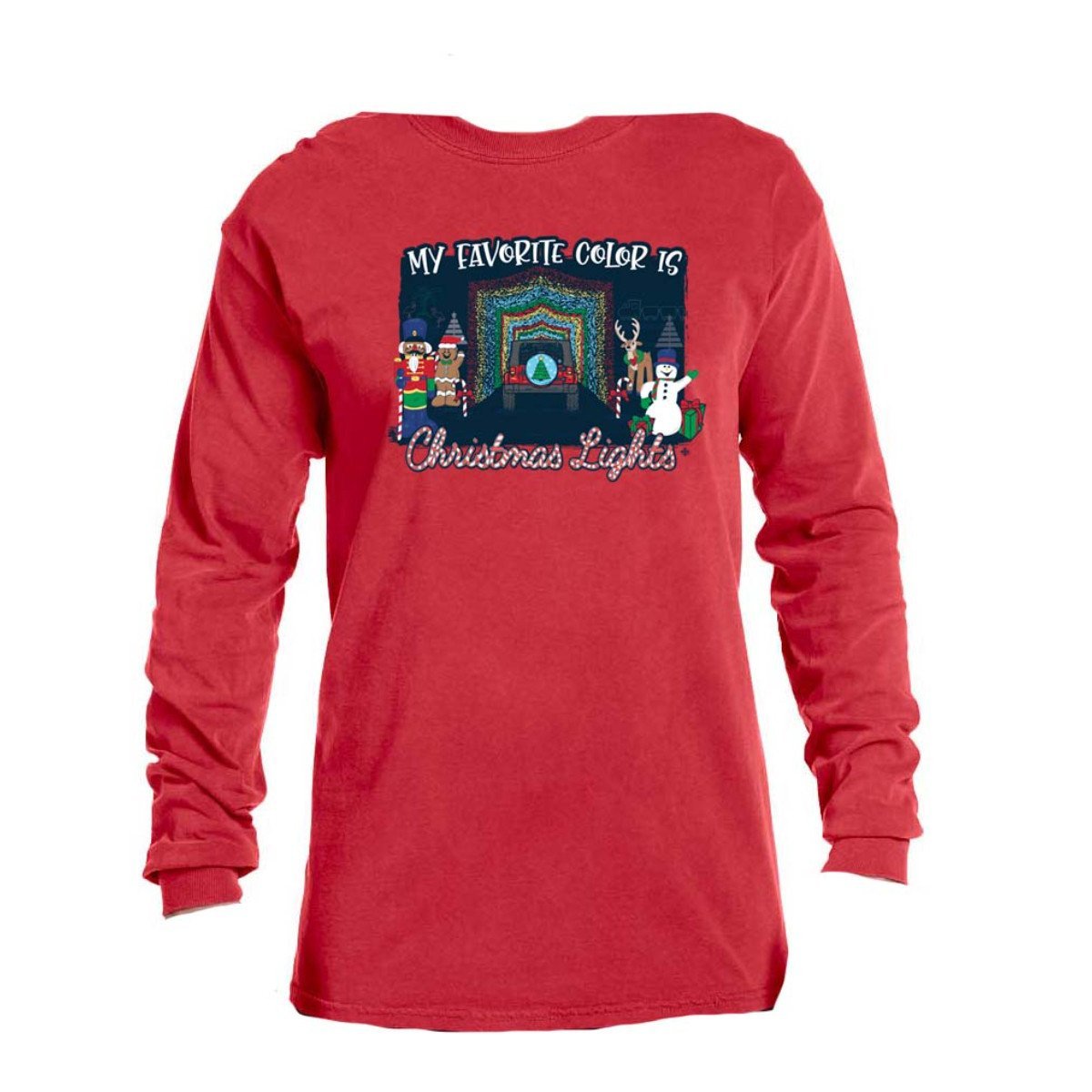 Jane Marie My Favorite Color is Christmas Lights Long Sleeve T-Shirt - Red-JANE MARIE-Little Giant Kidz