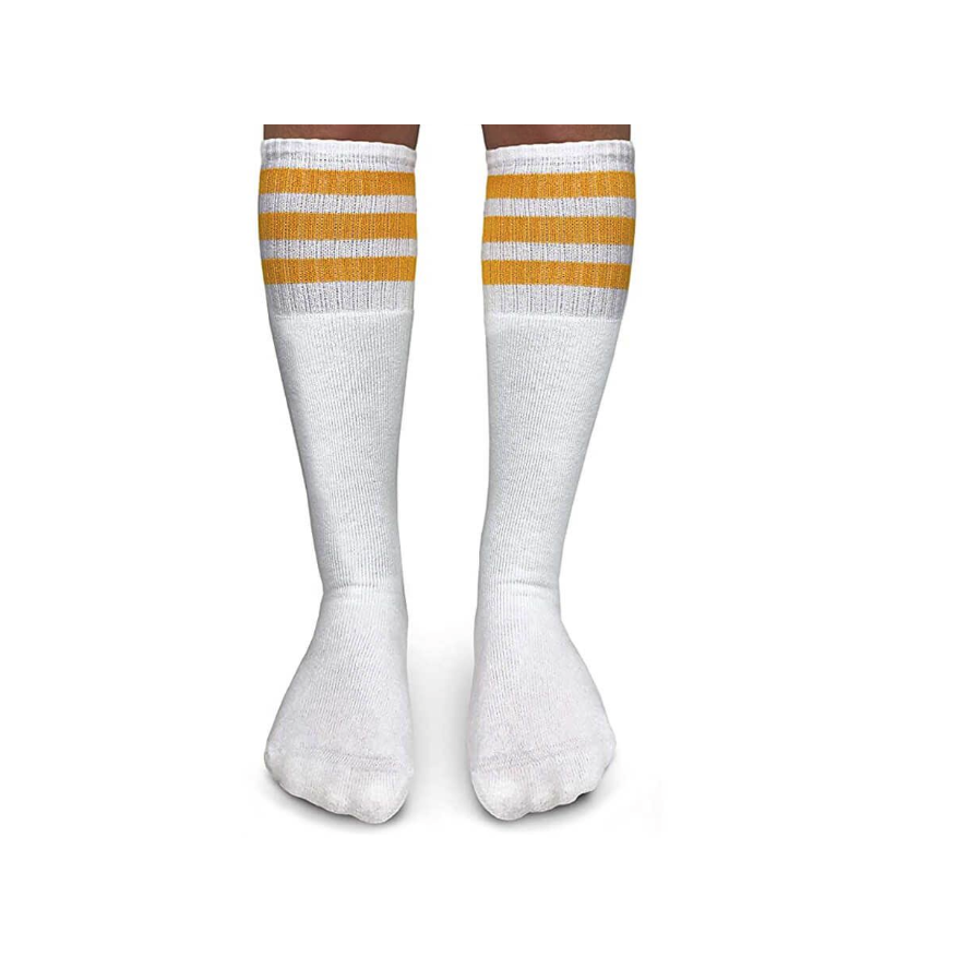 Jefferies Socks Stripe Knee High Tube Socks - Yellow-JEFFERIES SOCKS-Little Giant Kidz