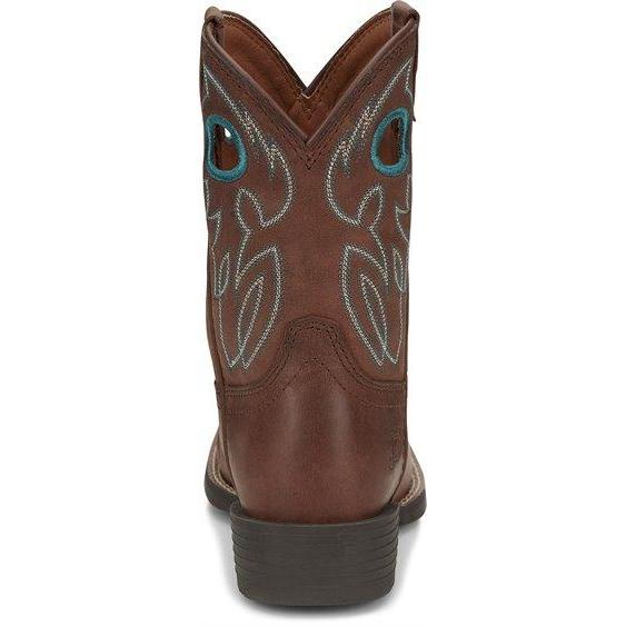 Justin Brands Boys' Boots Square Toe Bowline Junior - Chestnut-Justin Brands-Little Giant Kidz