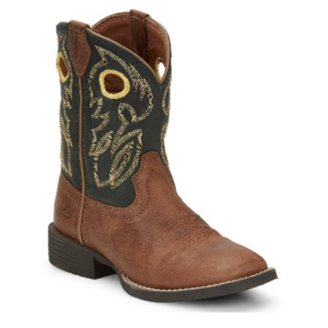 Justin Brands Boys' Boots Square Toe Bowline Junior - Green/Brown-Justin Brands-Little Giant Kidz