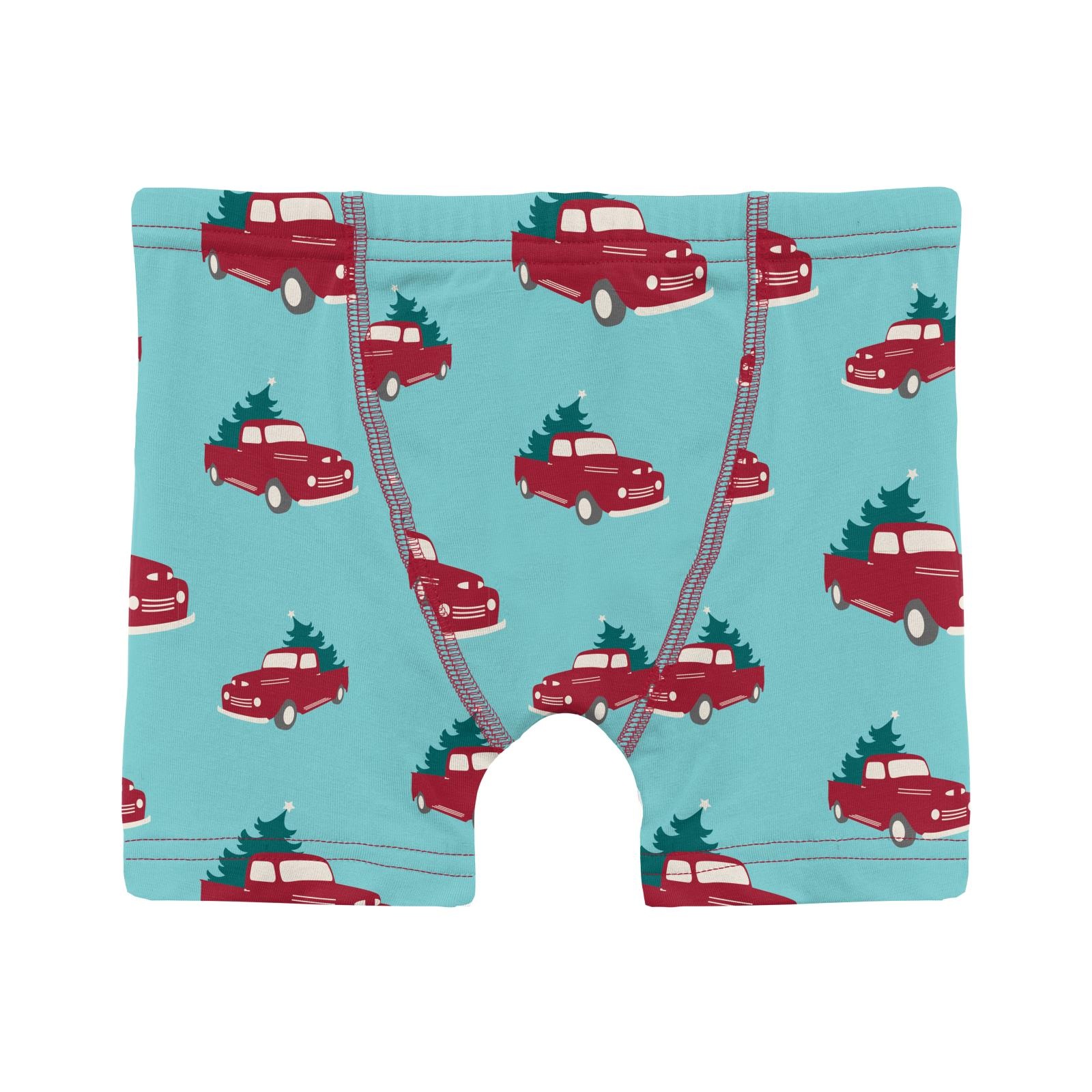Kickee Pants Print Boy's Boxer Brief Iceberg Trucks and Trees-Kickee Pants-Little Giant Kidz