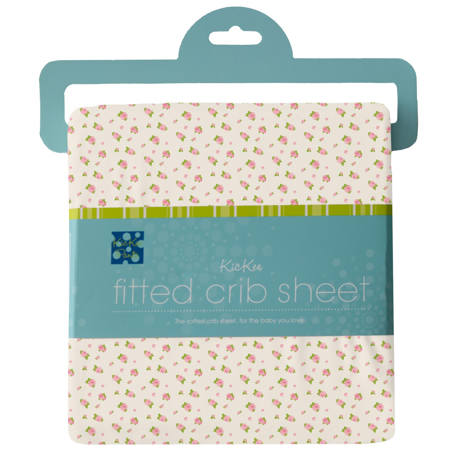 Kickee Pants Print Fitted Crib Sheet Natural Buds-Kickee Pants-Little Giant Kidz