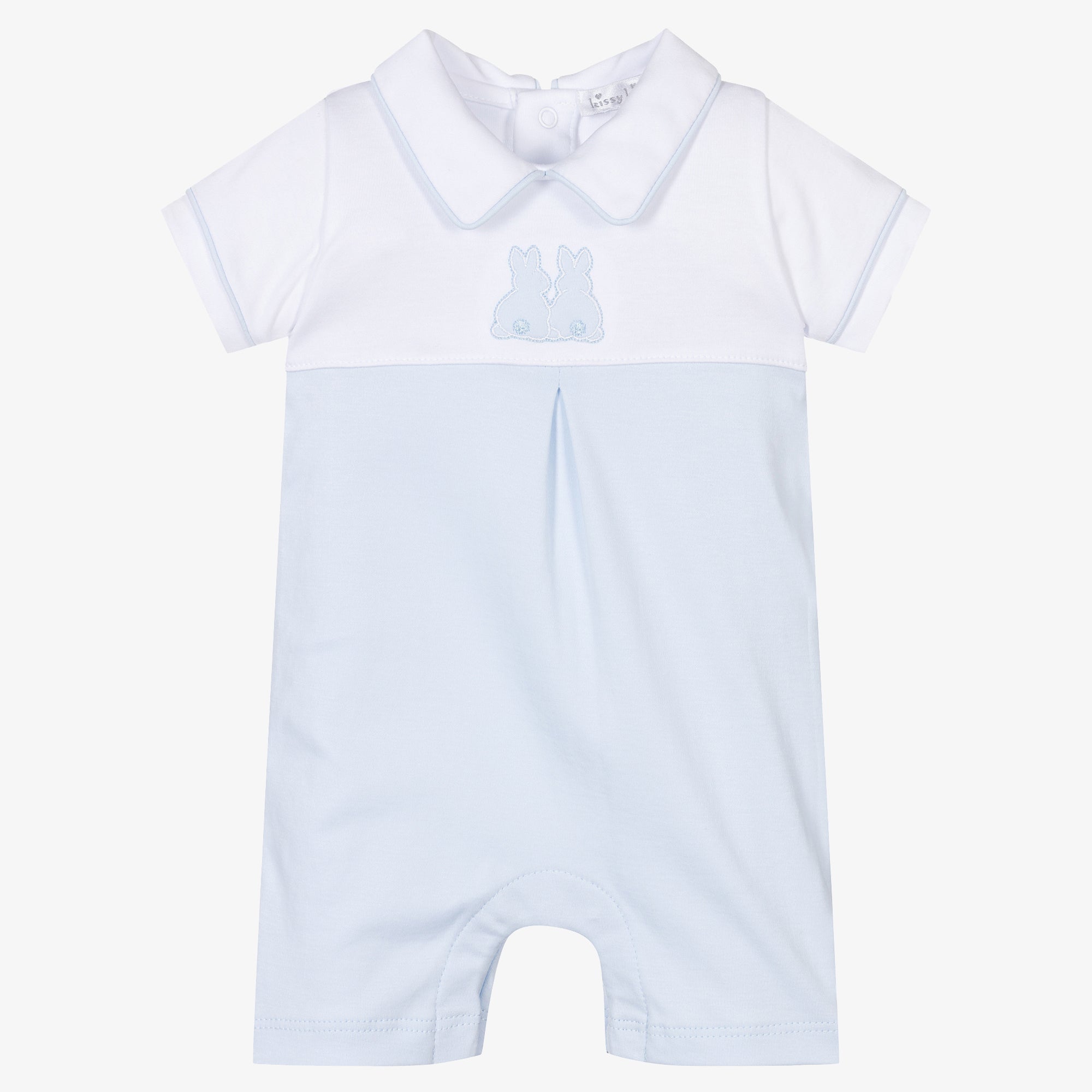 Kissy Kissy Pique Bunny Rabbit Short Playsuit - Blue-Kissy Kissy-Little Giant Kidz
