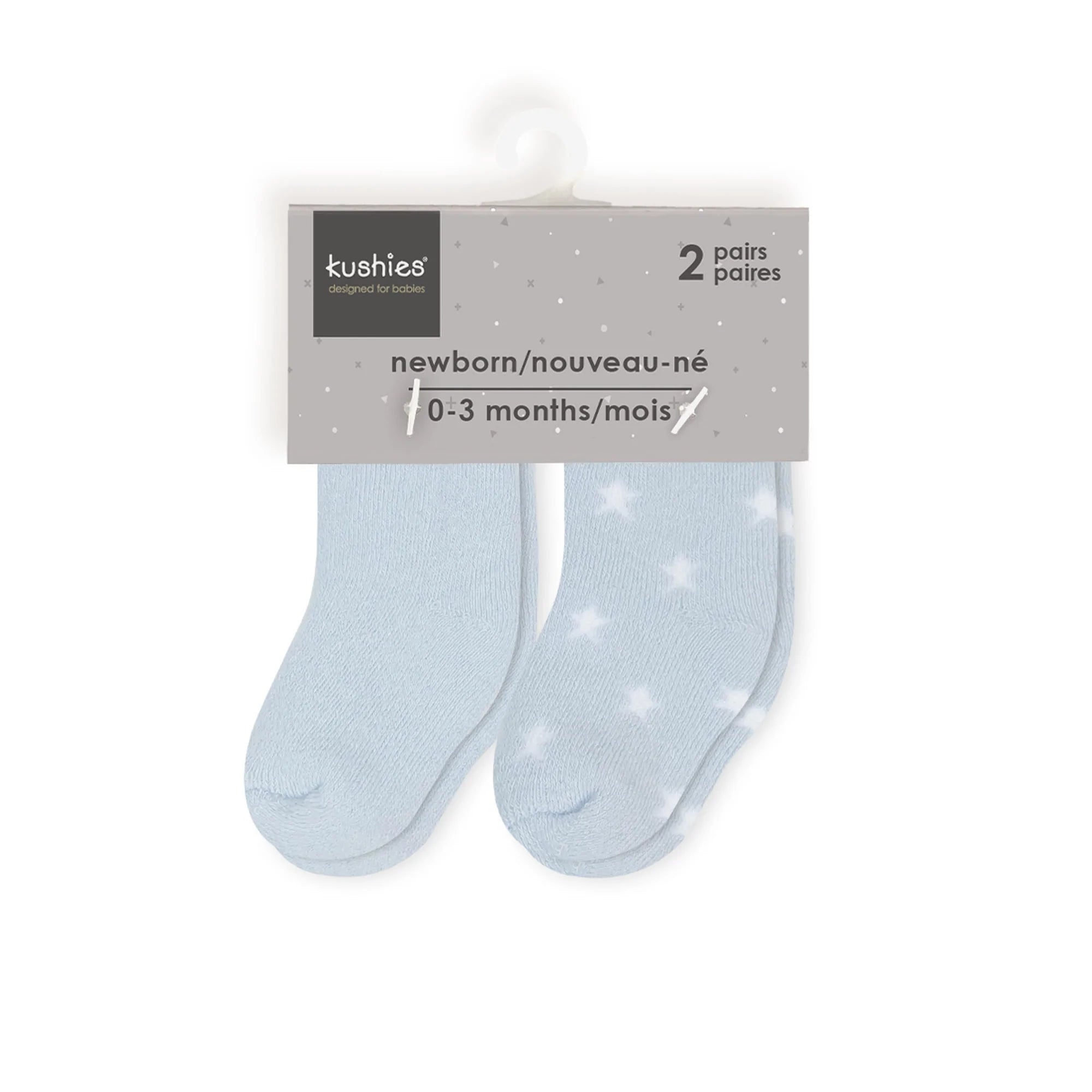 Kushies Infant Socks 2-Pack - Ice Solid/Stars-KUSHIES-Little Giant Kidz