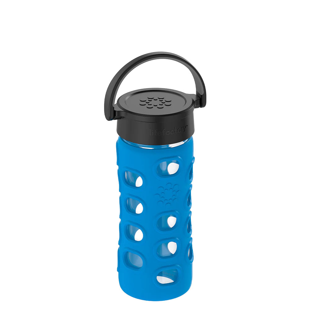 LifeFactory 12oz Glass Water Bottle - Cobalt Blue-LIFEFACTORY-Little Giant Kidz