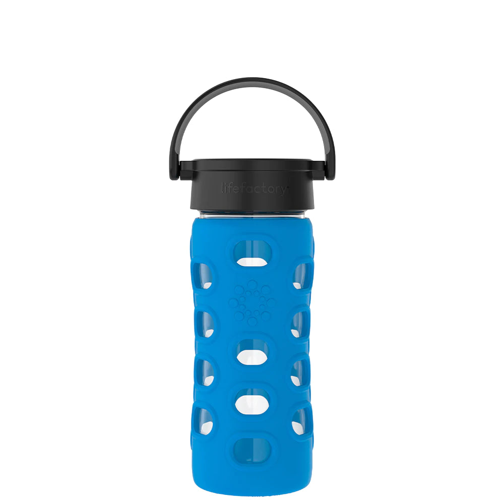 LifeFactory 12oz Glass Water Bottle - Cobalt Blue-LIFEFACTORY-Little Giant Kidz