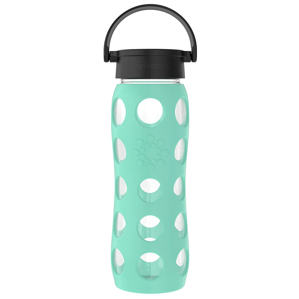 LifeFactory 22oz Glass Water Bottle - Sea Green-LIFEFACTORY-Little Giant Kidz