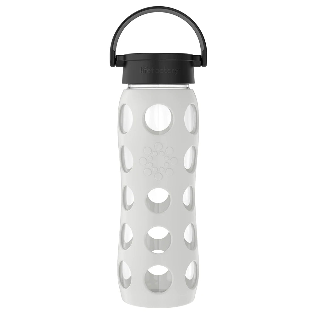 LifeFactory 22oz Glass Water Bottle - Stone Gray-LIFEFACTORY-Little Giant Kidz