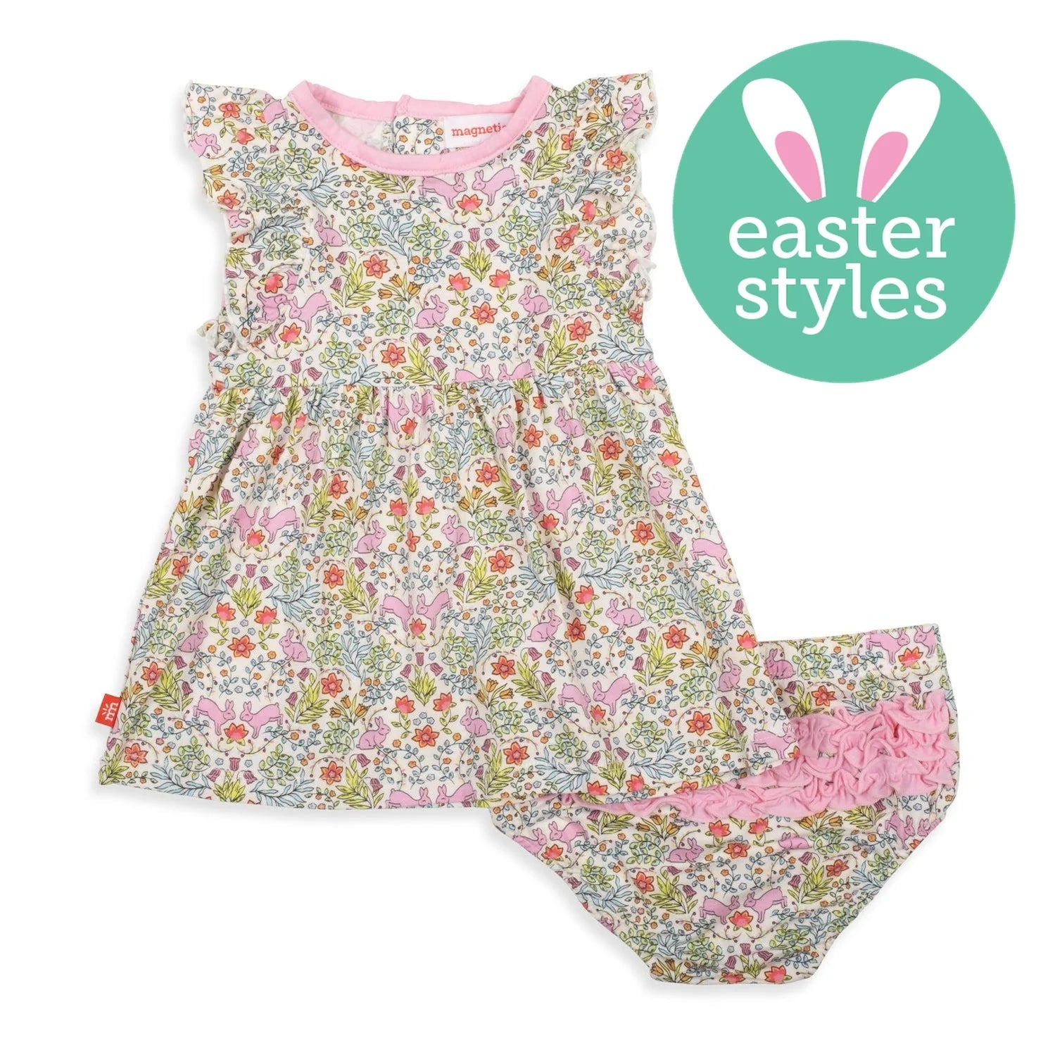 Magnetic Me: Hop Hop Modal Magnetic Infant Dress & Diaper Cover-MAGNETIC ME-Little Giant Kidz