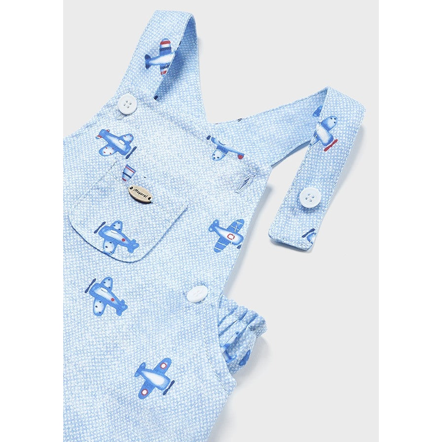 Mayoral Airplane Print Short Overall Set-MAYORAL-Little Giant Kidz