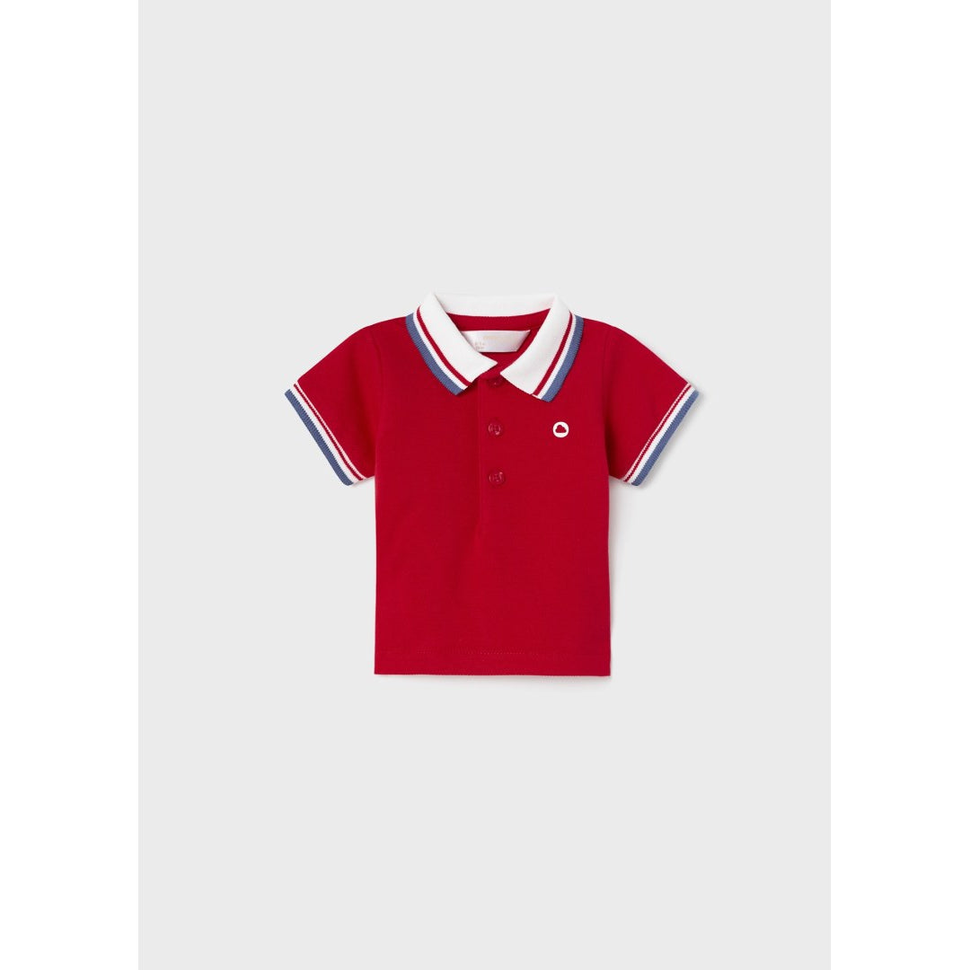 Mayoral Cotton Baby Polo - Red-MAYORAL-Little Giant Kidz