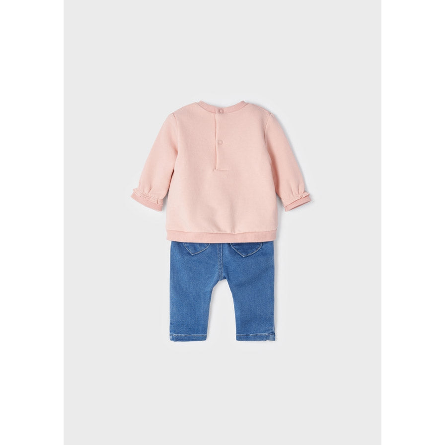 Mayoral Floral Sweater & Denim Pants 2-Piece Set-MAYORAL-Little Giant Kidz
