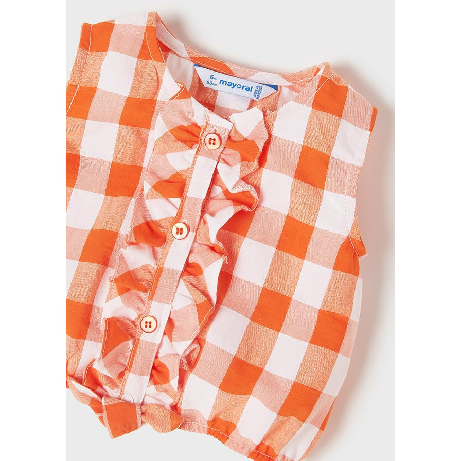 Mayoral Girl Vichy Shorts Set - Clementine-MAYORAL-Little Giant Kidz