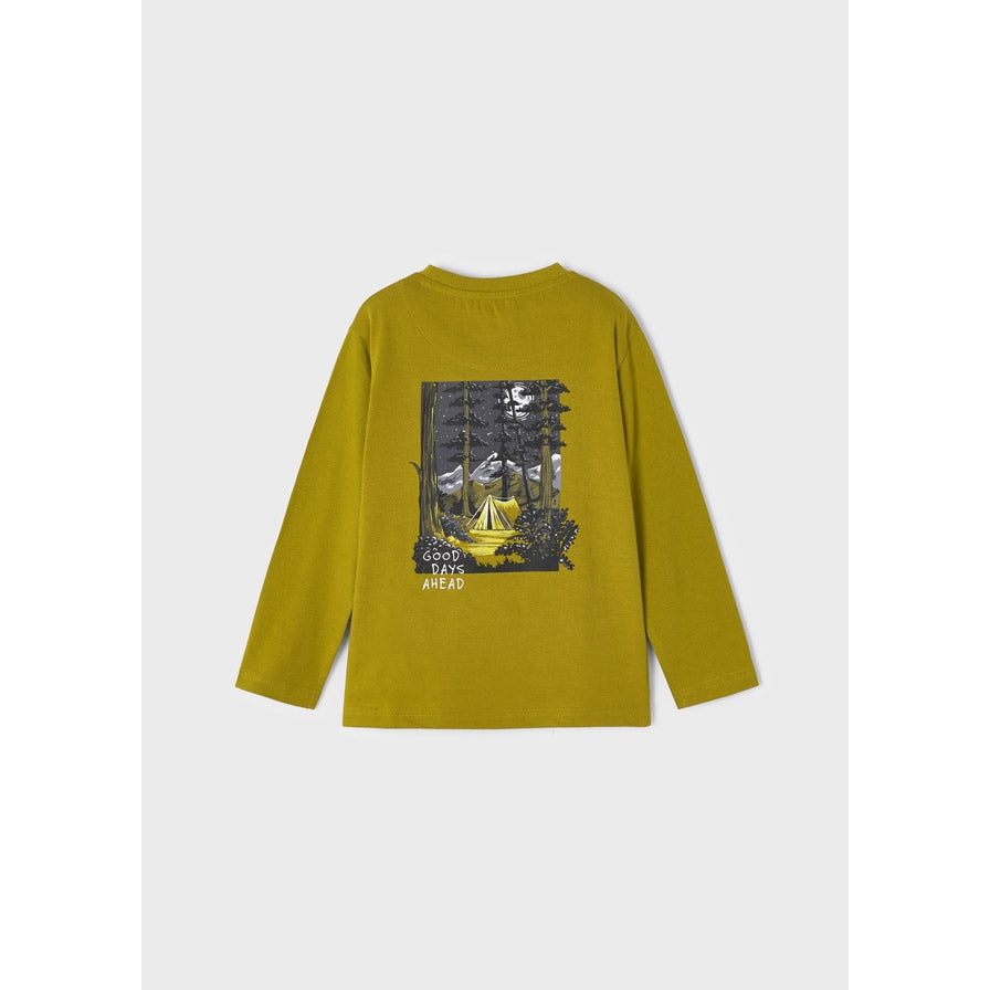 Mayoral Long Sleeve Good Days Ahead Camper Tee - Olive-MAYORAL-Little Giant Kidz