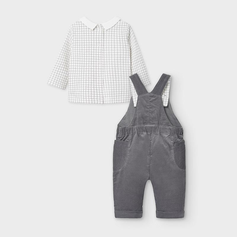 Mayoral Micro-Corduroy Graphite Overall Set-MAYORAL-Little Giant Kidz