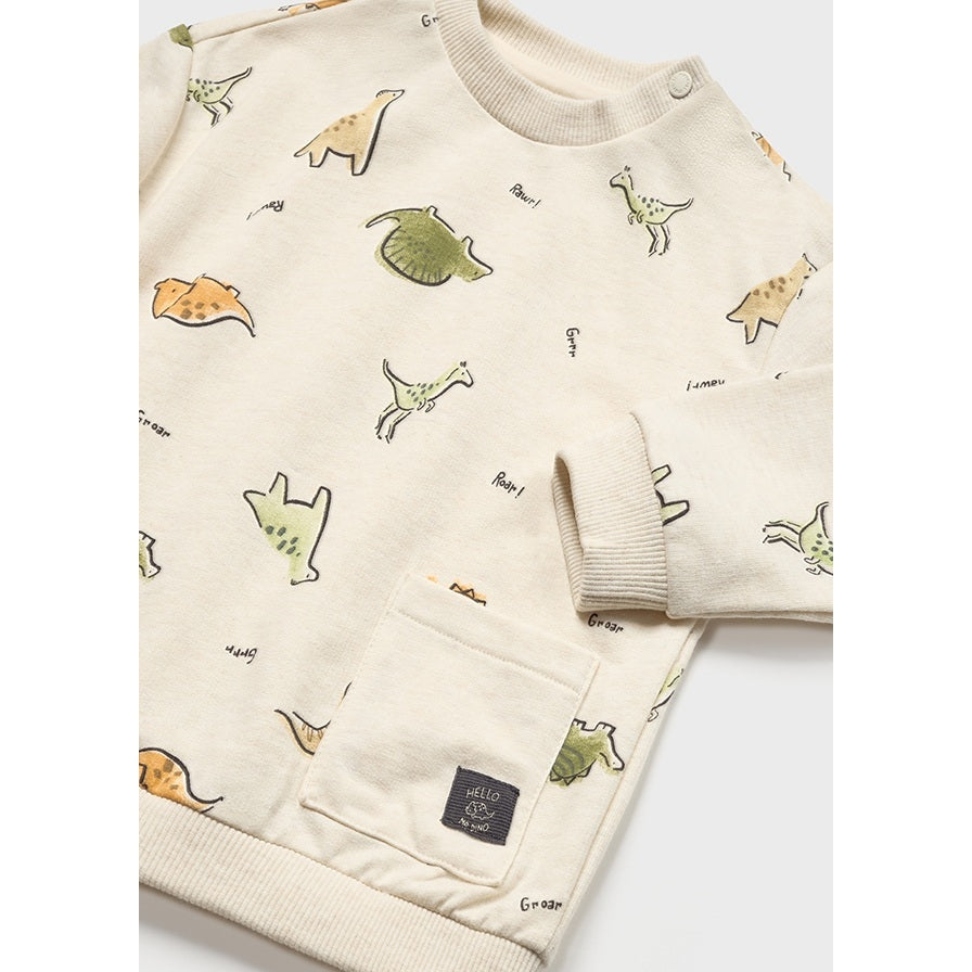 Mayoral Oatmeal Print Sweatshirt-MAYORAL-Little Giant Kidz